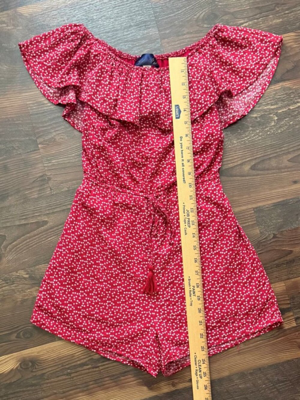 Blue Rain Ruffle Off-the-Shoulder Star Romper - Picture 7 of 9
